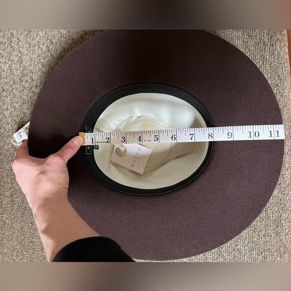 Wyeth Liam 100% wool felt flat brim hat NWT adjustable lined - Picture 11 of 16